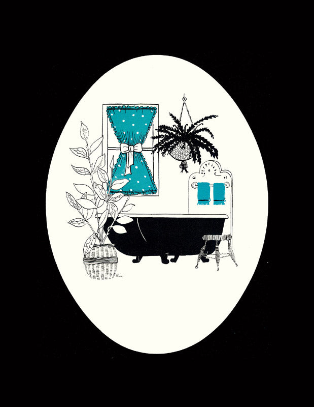 Vintage Bathroom Tub Print — I