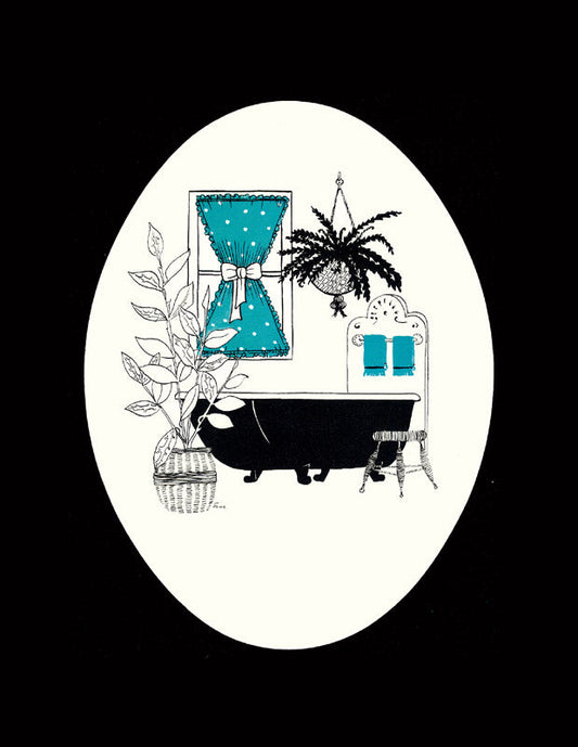 Vintage Bathroom Tub Print — I