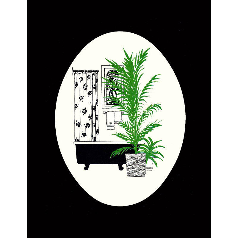 Vintage Bathroom Tub Print — II