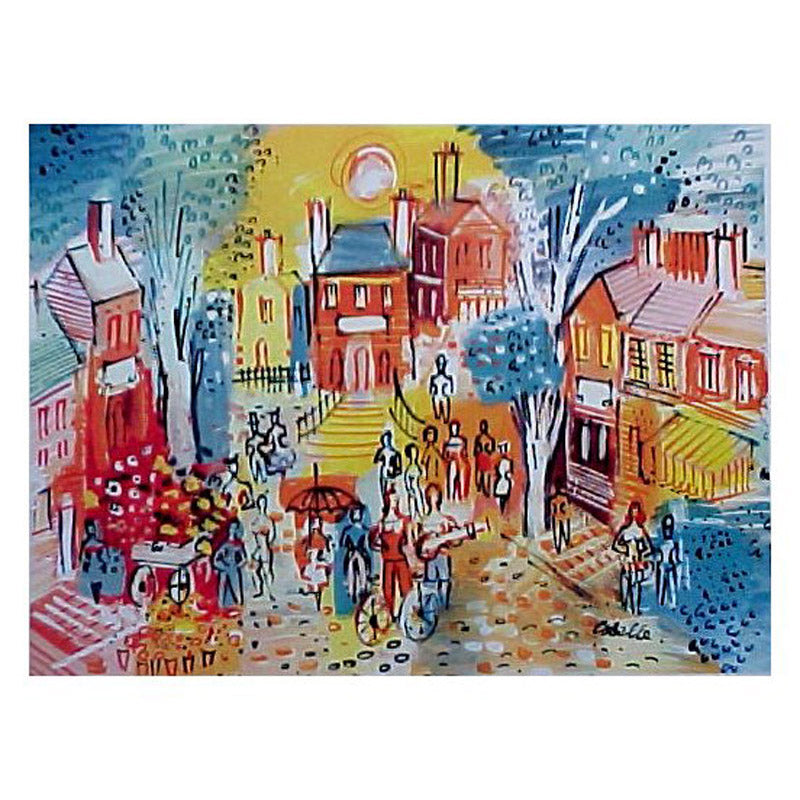 Vintage City Street Scene Print
