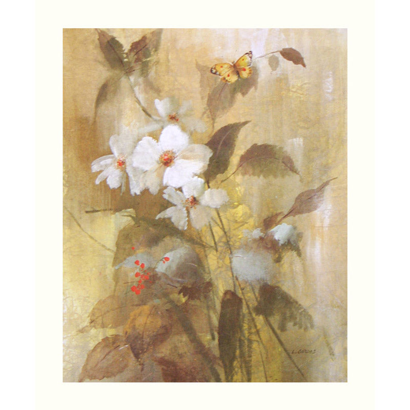 Vintage Floral & Butterfly Print